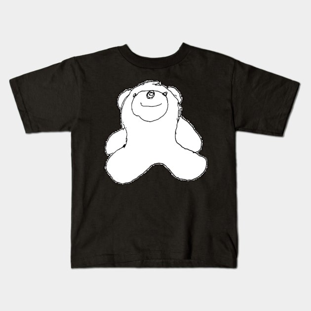 Upright Smiley Teddy Bear Sketch Kids T-Shirt by SmileyBearArt